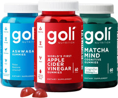 3 Bottles of Favorites Bundle: Ashwagandha KSM-66, Apple Cider Vinegar, Matcha Mind Supplements with Cognizin, Vitamins D2 and B12