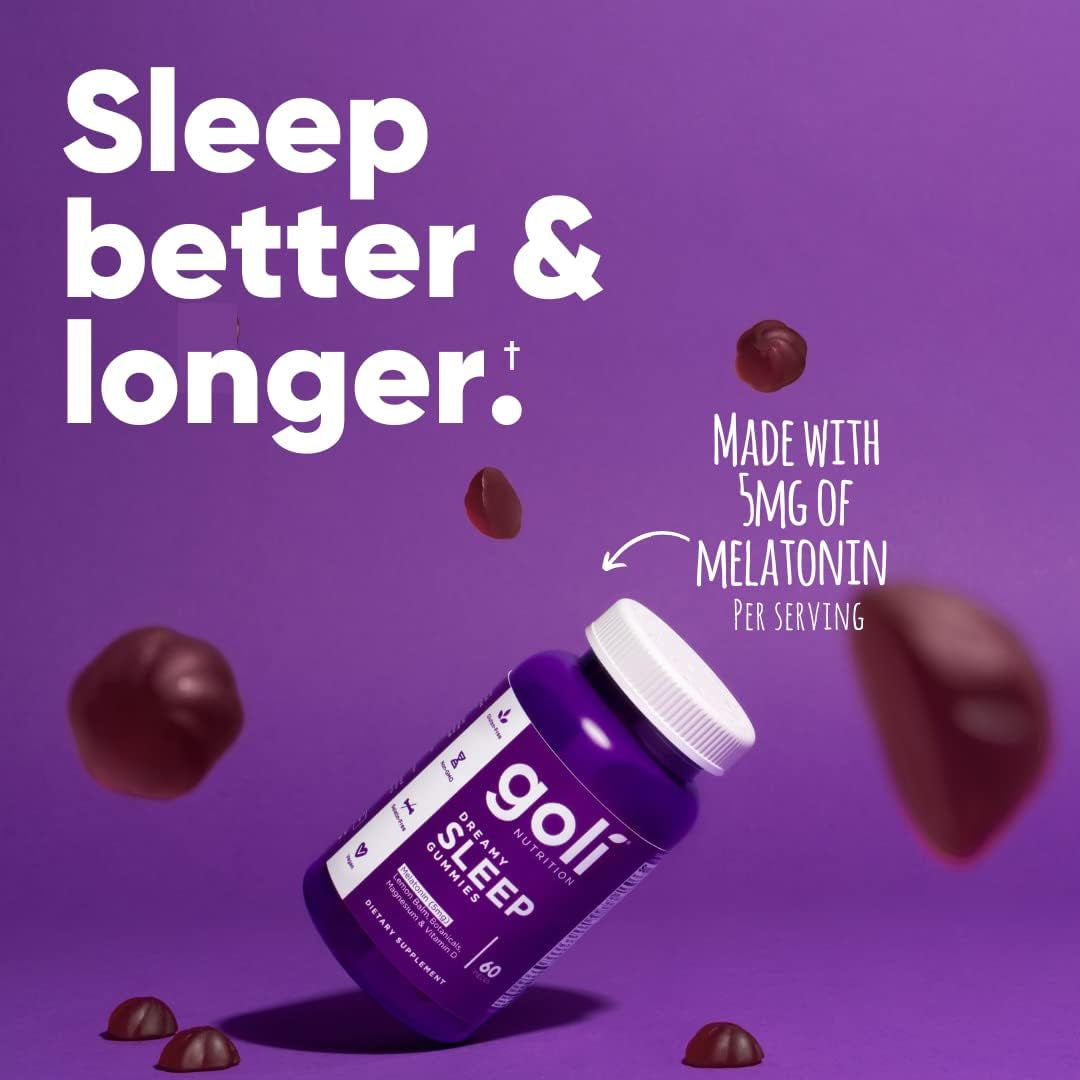 Dreamy Sleep Gummy - 60 Count - Melatonin, Vitamin D, Magnesium, and Lemon Balm Extract - Gelatin-Free, Gluten-Free, Vegan & Non-Gmo