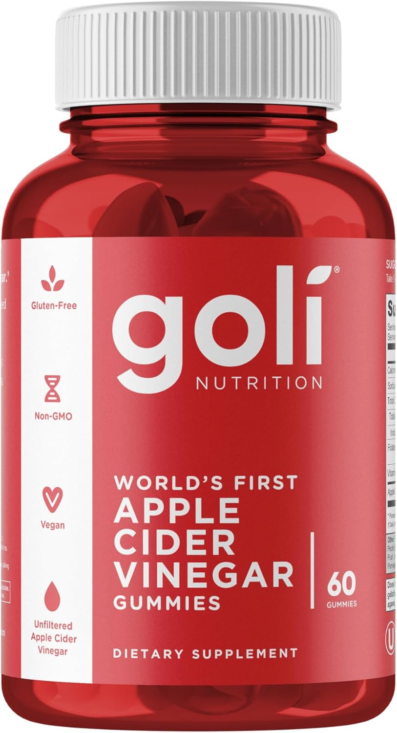 Apple Cider Vinegar Gummy Vitamins - 60 Count - Vitamin B12, Gelatin-Free, Gluten-Free, Vegan & Non-Gmo