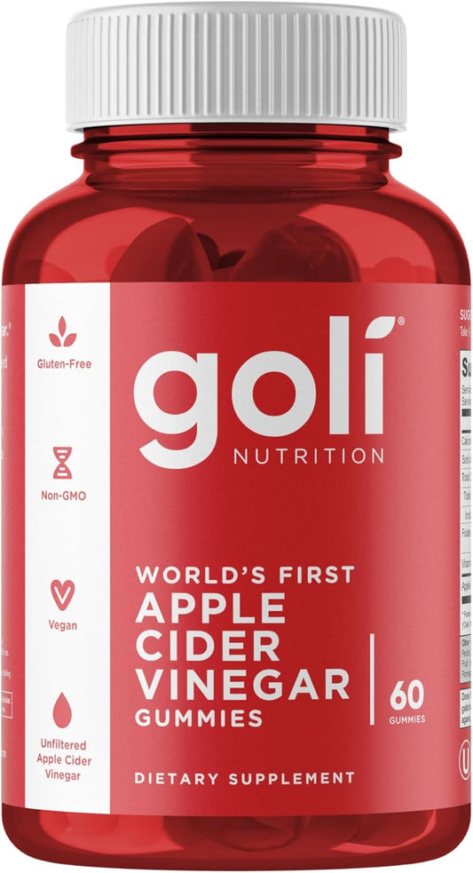 Apple Cider Vinegar Gummy Vitamins - 60 Count - Vitamin B12, Gelatin-Free, Gluten-Free, Vegan & Non-Gmo