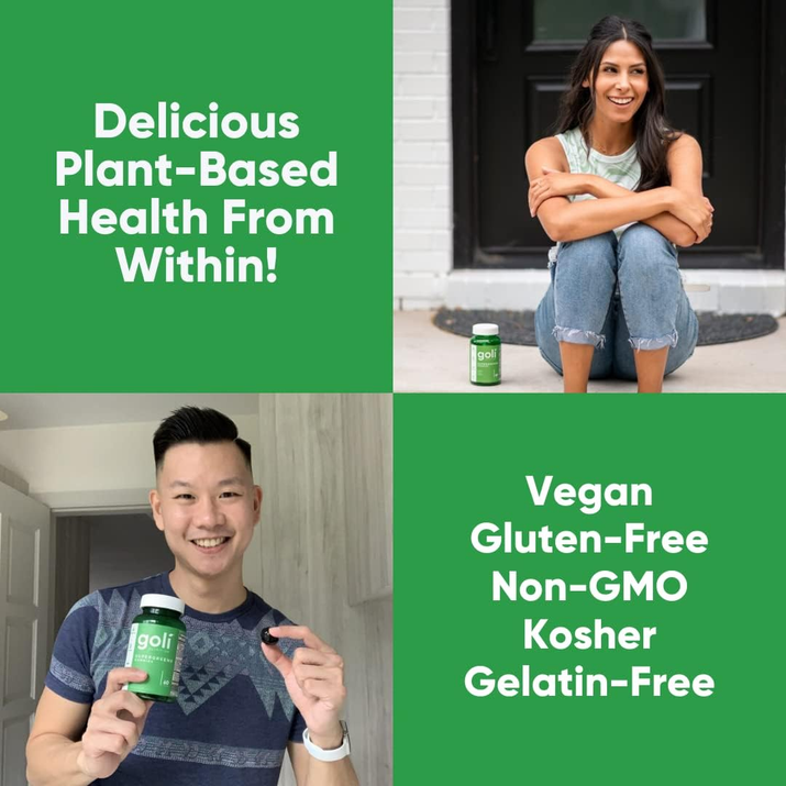 Supergreen Vitamin Gummy - 60 Count - Essential Vitamins and Minerals - Plant-Based, Vegan, Gluten-Free & Gelatin Free - Health from Within, Pack of 1