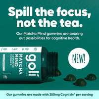 Matcha Mind Gummies - 60 Count - Green Tea Leaves Powder with Cognizin for Focus, Attention and Brain Health, Vegan, Non-Gmo, Gluten-Free & Gelatin Free.