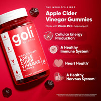 Apple Cider Vinegar Gummy Vitamins - 60 Count - Vitamin B12, Gelatin-Free, Gluten-Free, Vegan & Non-Gmo